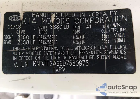 2013 Kia Soul + from USA, damaged, VIN KNDJT2A66D7580975